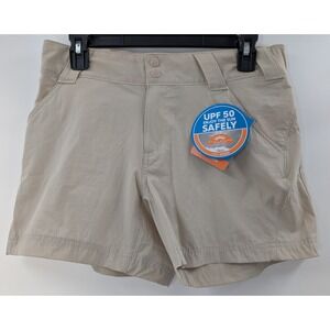 Columbia PFG Womens size 8 Khaki Shorts Coral Point III Nylon Outdoor UPF 50 NWT